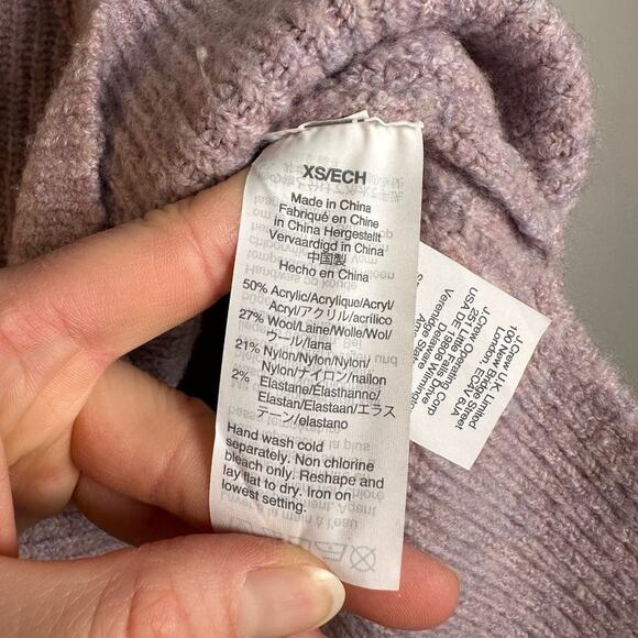 Madewell Purple Mercer Wool Blend Turtleneck Sweater in Coziest Yarn Women's XS - Picture 9 of 9